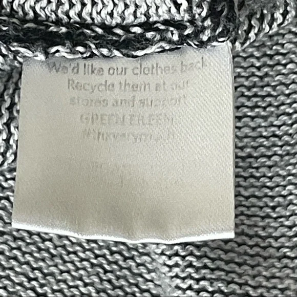 EILEEN FISHER BLACK WASHED HEATHERED OPEN FRONT CARDIGAN SWEATER SMALL - Picture 6 of 6